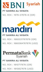 Alamat Transfer uang ke PT Samira Ali Wisata